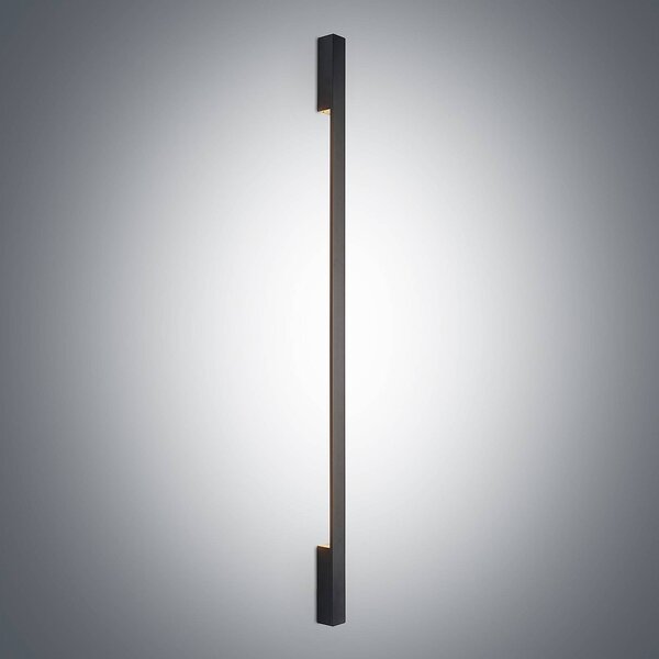 Arcchio Ivano LED fali lámpa, 130 cm, fekete, Fekete, Folyosó, Alumínium, Modern