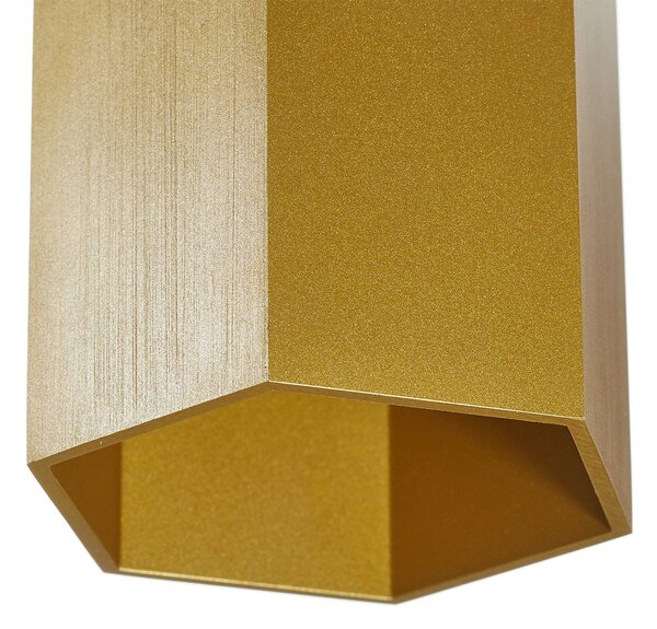 Wever & Ducré Lighting WEVER DUCRÉ Hexo mini 2.0 fali lámpa 20cm arany, dimmelhető, Sárgaréz / arany, Nappali / Étkező, Alumínium, Modern