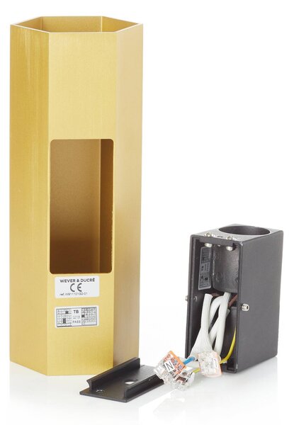 Wever & Ducré Lighting WEVER DUCRÉ Hexo mini 2.0 fali lámpa 20cm arany, dimmelhető, Sárgaréz / arany, Nappali / Étkező, Alumínium, Modern