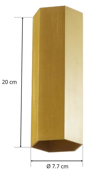 Wever & Ducré Lighting WEVER DUCRÉ Hexo mini 2.0 fali lámpa 20cm arany, dimmelhető, Sárgaréz / arany, Nappali / Étkező, Alumínium, Modern
