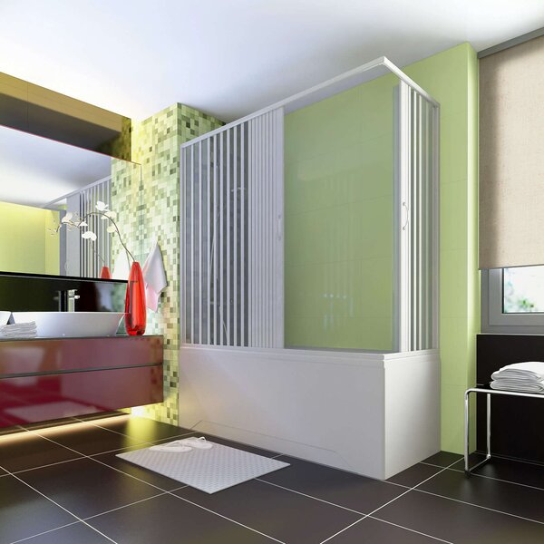Italbox Galassia 150, kádparaván, két harmonikaajtó, 150x80x150 (magasság) cm, fehér, PVC