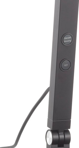 Fabas Luce LED íróasztal lámpa Regina fényerősz., fekete, dimmelhető, Fekete, Dolgozószoba / Iroda, fém, Modern