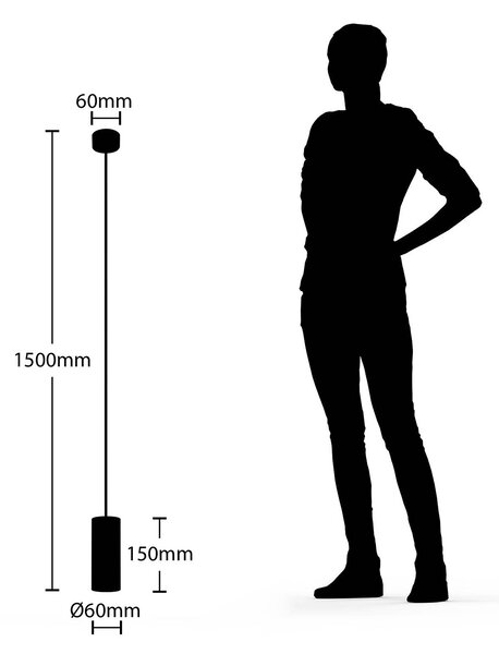 Arcchio Ejona függőlámpa, magasság 15 cm, fekete, fém, dimmelhető, Fekete, Folyosó, Alumínium, Modern