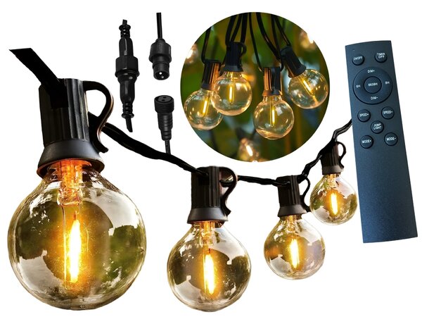 JAKS Kültéri LED fényfüzér 20 LED, 15 m