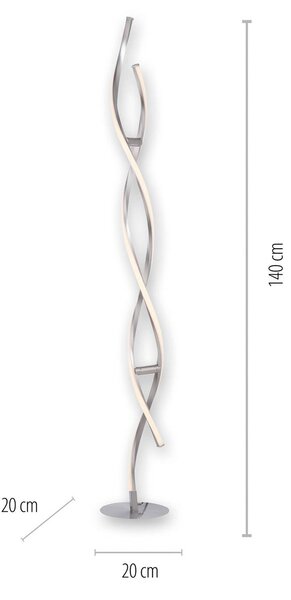 LOLA Smart LED állólámpa LOLAsmart Swing, dimmelhető, Alu / szürke / cink, Nappali / Étkező, Alumínium, Modern