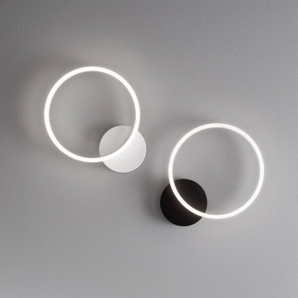 Fabas Luce Giotto LED fali lámpa, egyégős, fekete, dimmelhető, Fekete, Nappali / Étkező, fém, Modern