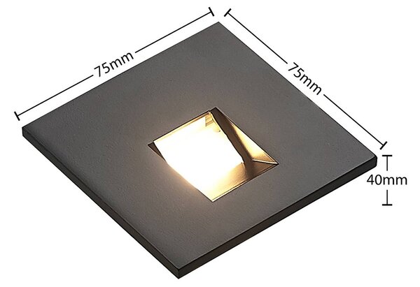 Arcchio LED-es süllyesztett lámpa Vexi, 7,5 cm x cm, fekete, CCT, dimmelhető, Fekete, Nappali / Étkező, Alumínium, Modern
