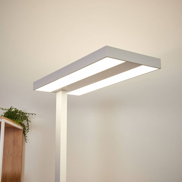 Arcchio LED álló lámpa Logan Basic, fehér, 6000 lm, dimmelhető, dimmelhető, Fehér / opál, Dolgozószoba / Iroda, Alumínium, Modern