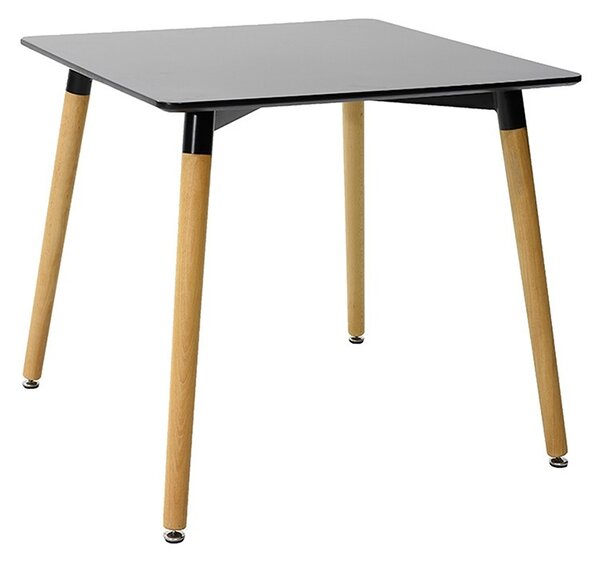 Set masa si scaune dining, 5 buc, Ezra, Negru, 80x80x76 cm