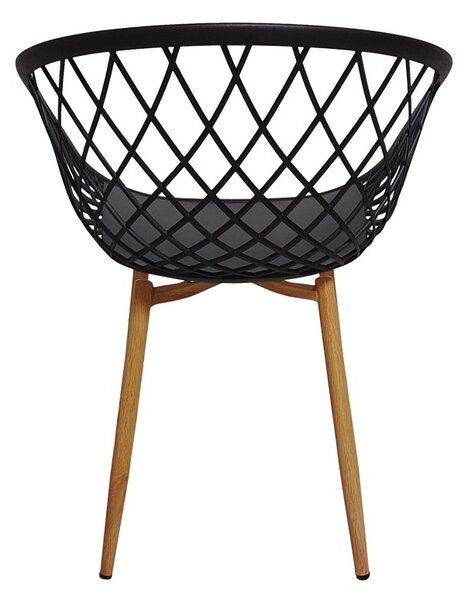 Set masa si scaune dining, 5 buc, Ezra, Negru, 80x80x76 cm