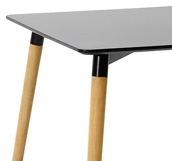 Set masa si scaune dining, 5 buc, Ezra, Negru, 80x80x76 cm