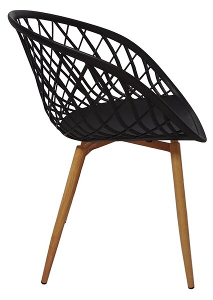 Set masa si scaune dining, 5 buc, Ezra, Negru, 80x80x76 cm