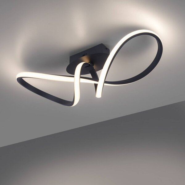 JUST LIGHT. GmbH LED mennyezeti lámpa Maria, szabály., fekete, dimmelhető, Fekete, Hálószoba, Alumínium, Modern