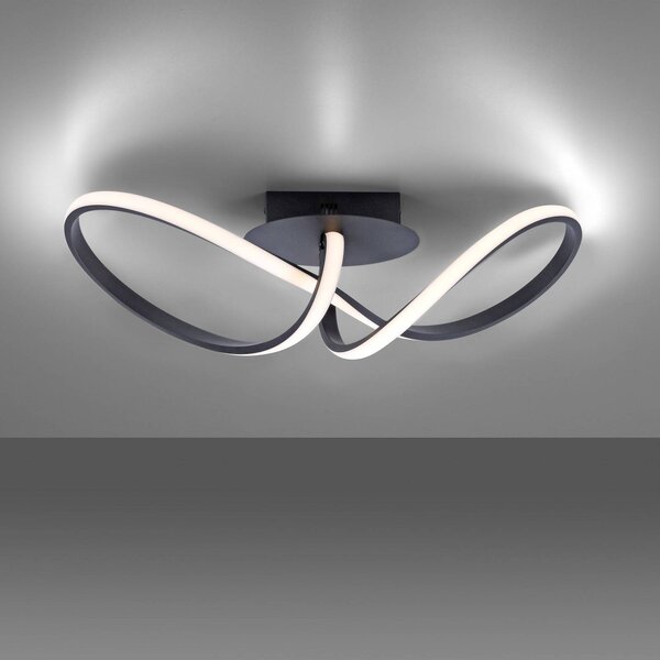 JUST LIGHT. GmbH LED mennyezeti lámpa Maria, szabály., fekete, dimmelhető, Fekete, Hálószoba, Alumínium, Modern