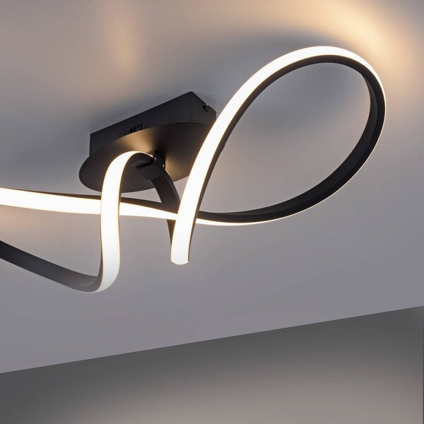 JUST LIGHT. GmbH LED mennyezeti lámpa Maria, szabály., fekete, dimmelhető, Fekete, Hálószoba, Alumínium, Modern