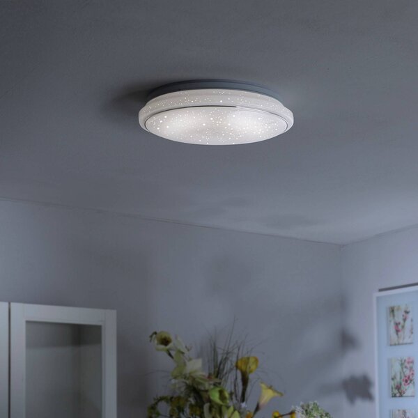 JUST LIGHT. GmbH Jupiter LED mennyezeti lámpa csill. ég optika 60cm, dimmelhető, Fehér / opál, Nappali / Étkező, Műanyag, Modern