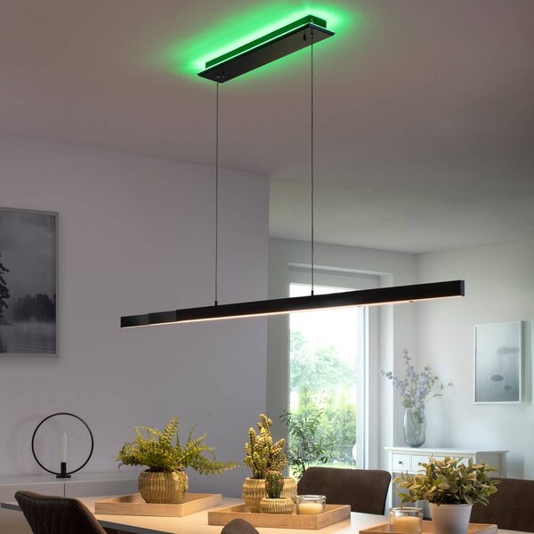 Q-Smart-Home Paul Neuhaus Q-ARIAN LED függő lámpa, antracit, dimmelhető, Fekete, Nappali / Étkező, fém, Modern