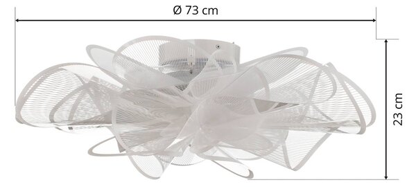 Slamp LA BELLE ÉTOILE mennyezeti világítás fehér, 73 cm, dimmelhető, Fehér / opál, Nappali / Étkező, Műanyag, Dizájn