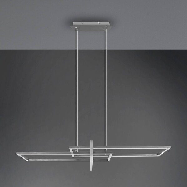 Trio Lighting LED függő lámpa Salinas, 3 000 K, matt nikkel, dimmelhető, Alu / szürke / cink, Nappali / Étkező, fém, Modern