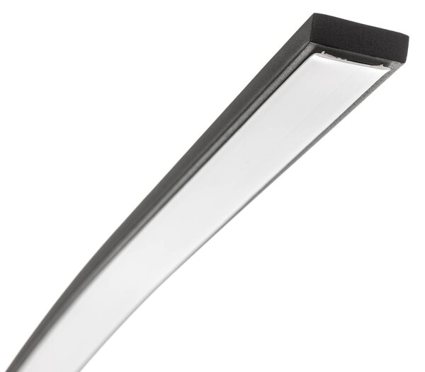 Trio Lighting LED íves állólámpa, fekete matt, dimmelhető, Fekete, Nappali / Étkező, fém, Modern