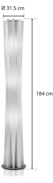 Slamp Bach állólámpa, magasság 184 cm, fehér, dimmelhető, Fehér / opál, Nappali / Étkező, Műanyag, Dizájn