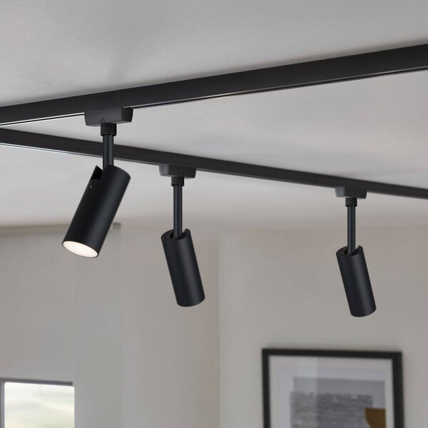 Paulmann URail LED spotlámpa Tubo fekete 3000 K, Fekete, Nappali / Étkező, fém, Modern
