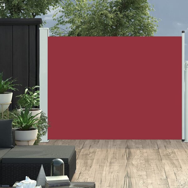 VidaXL piros kihúzható oldalsó teraszi napellenző 140 x 500 cm