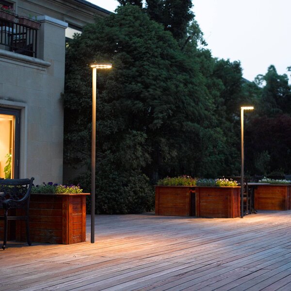 Lucande LED kültéri lámpa Jannis, antracit, fém, 200cm, Fekete, Alumínium, Modern