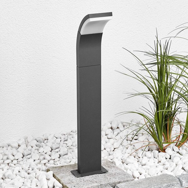 Lucande Timm LED ösvény lámpa, 60 cm, antracit, fém, IP54, Fekete, Alumínium, Modern