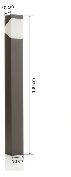 Lucande Kiran ösvényvilágítás, 100 cm, szürke, fém, IP44, E27, dimmelhető, Fekete, Alumínium, Modern