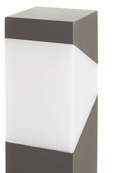 Lucande Kiran ösvényvilágítás, 100 cm, szürke, fém, IP44, E27, dimmelhető, Fekete, Alumínium, Modern
