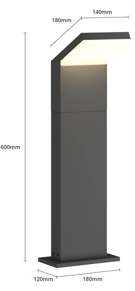 Arcchio LED-es útvilágítás Yolena, 60 cm, antracit, alumínium, Fekete, Alumínium, Modern
