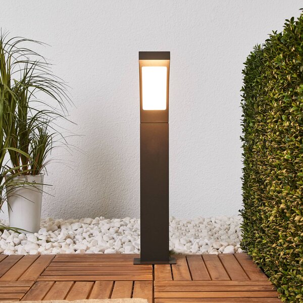 Lucande LED pillér világítás Juvia, 60 cm, antracit, IP54, Fekete, Alumínium, Modern