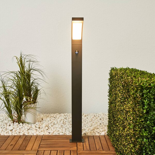 Lucande LED-es Juvia útvilágítás, 100 cm, mozgásérzékelő, IP54, Fekete, Alumínium, Modern