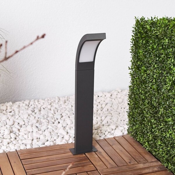 Lucande LED pillér világítás Juvia, 60 cm, antracit, IP54, Fekete, Alumínium, Modern