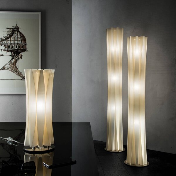 Slamp Bach álló világítás, magasság 161 cm, arany, dimmelhető, Sárgaréz / arany, Nappali / Étkező, Műanyag, Dizájn