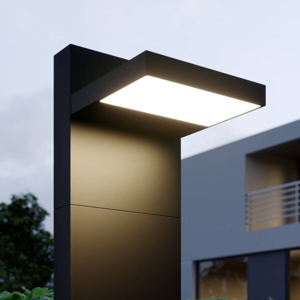 Lucande LED pillér világítás Silvan, 65 cm, antracit, fém, Fekete, Alumínium, Modern