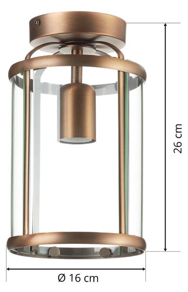Steinhauer Pimpernel mennyezeti lámpa, bronz, fém, üveg, dimmelhető, Bronz / antik sárgaréz, Nappali / Étkező, fém, Antik