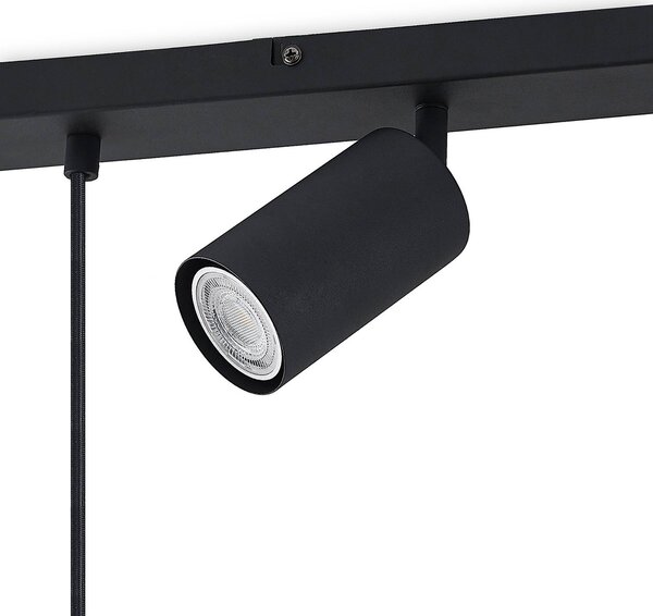 Lindby Sanad lógó világítás, 70 cm, 5 izzós, fekete, GU10, dimmelhető, Fekete, Nappali / Étkező, fém, Modern