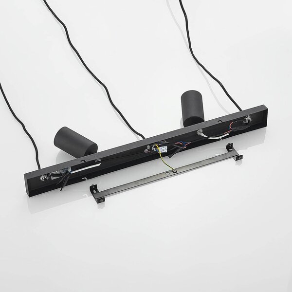Lindby Sanad lógó világítás, 70 cm, 5 izzós, fekete, GU10, dimmelhető, Fekete, Nappali / Étkező, fém, Modern