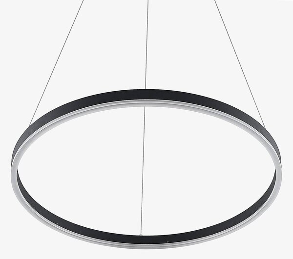 Arcchio Albiona LED lógó világítás, fekete, 1 gyűrű, Ø 60 cm, dimmelhető, Fekete, Konyha, fém, Modern