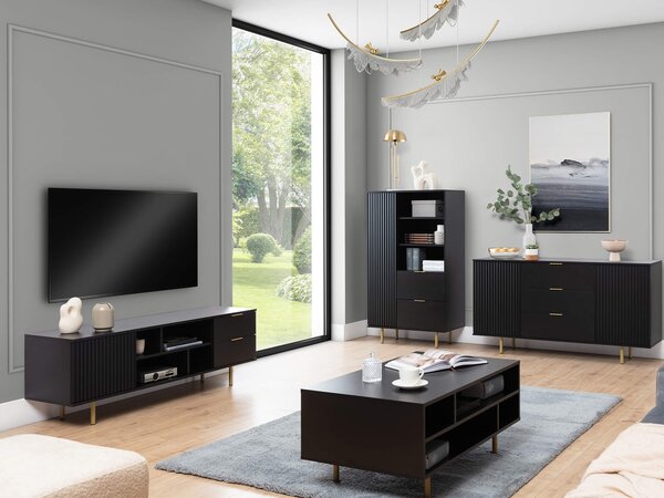 NUBIA NB-04 polcos szekrény - fekete
