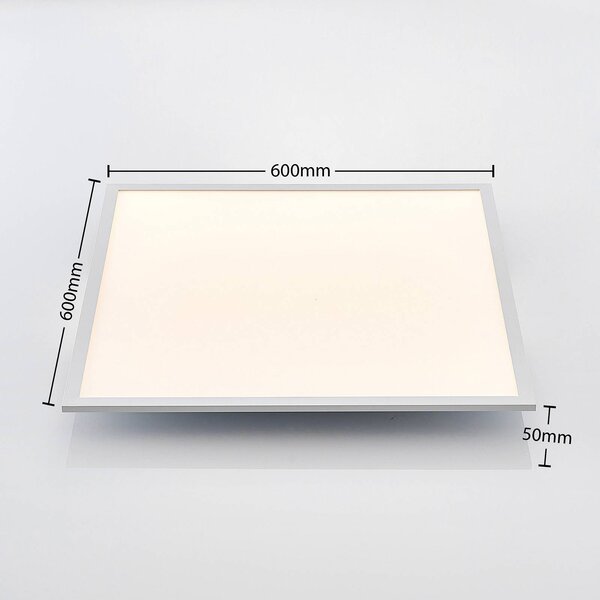 Lindby LED panel Quais, 60 x cm, fehér, alumínium, 4,000K, Fehér / opál, Konyha, Alumínium, Modern