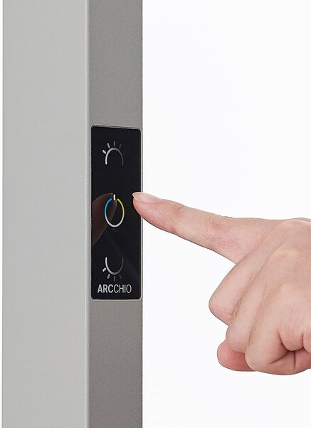 Arcchio LED irodai állólámpa Susi, ezüst, érzékelő, érintéses dimmerrel, dimmelhető, Alu / szürke / cink, Dolgozószoba / Iroda, Alumínium, Modern