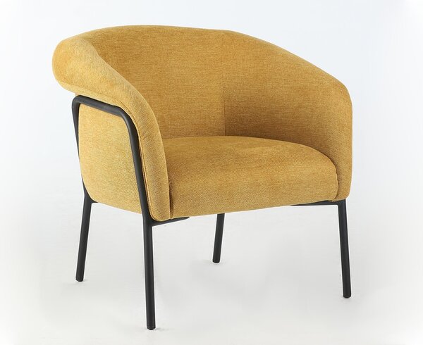Design fotel CLOVER BREGO, mustár színű