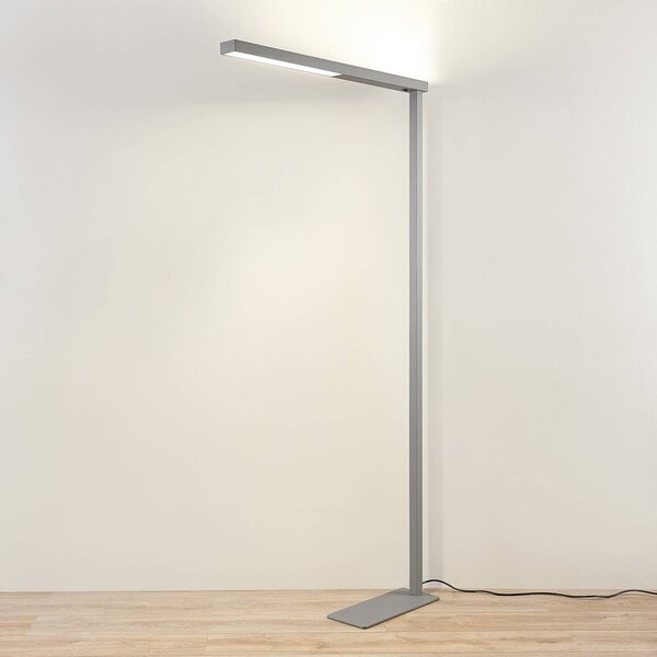 Arcchio LED-es irodai állólámpa Tamilo, ezüst, fém, 194cm, Alu / szürke / cink, Dolgozószoba / Iroda, Alumínium, Modern