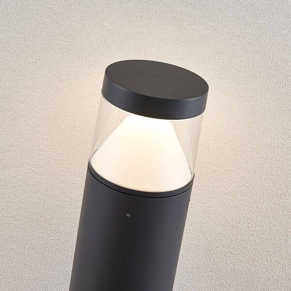 Lucande LED-es oszloplámpa Darja, antracit, fém, 100cm, IP54, Alu / szürke / cink, Alumínium, Modern
