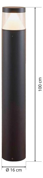 Lucande LED-es oszloplámpa Darja, antracit, fém, 100cm, IP54, Alu / szürke / cink, Alumínium, Modern