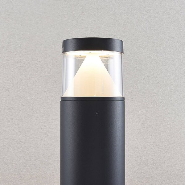 Lucande LED-es oszloplámpa Darja, antracit, fém, 100cm, IP54, Alu / szürke / cink, Alumínium, Modern