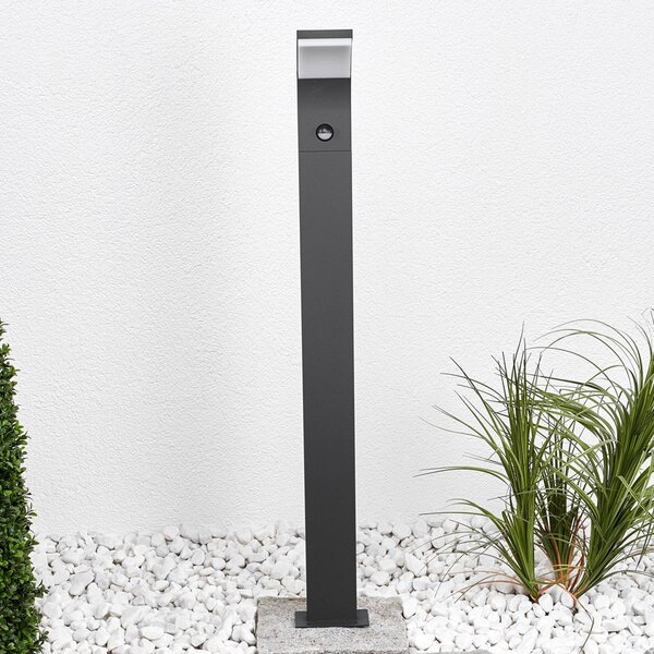 Lucande Timm LED ösvény lámpa, érzékelő, 100cm, antracit, IP54, Fekete, Alumínium, Modern